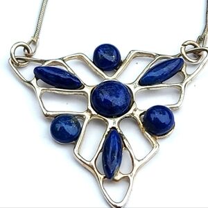 Vintage Sterling Silver Lapis Lazuli Necklace